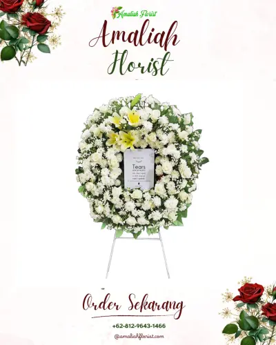 Krans Bunga Duka Cita di Wanarejan Selatan